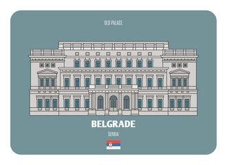 Old palace in Berlgrade, Serbia. Architectural symbols of European cities