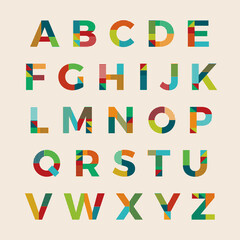 Colorful creative uppercase alphabet vector design.