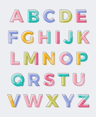 Colorful creative uppercase alphabet vector design. - obrazy, fototapety, plakaty