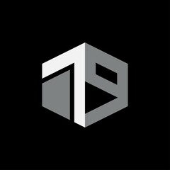vector number 79 in a hexagon shape, number 79 logo hexagon