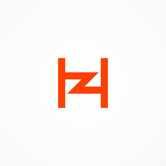 HZ monogram logo - red color