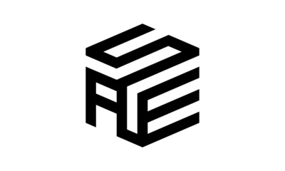 letter ASE cube alphabet logo