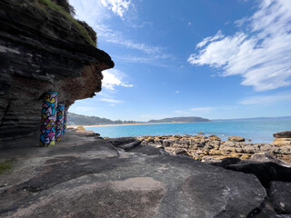 Rocks on a small hill that looks like the side portrait of Donald Trump's face, Palm Beach NSW...