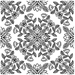 Mandala seamless pattern background with floral ornament.