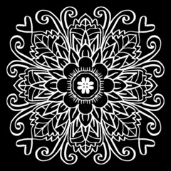 Hand draw of mandala with floral ornament pattern.