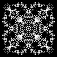 Hand draw of mandala with floral ornament pattern.