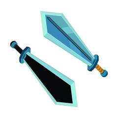 cartoon game swords, Cartoon swords for game on white background, vector illustration