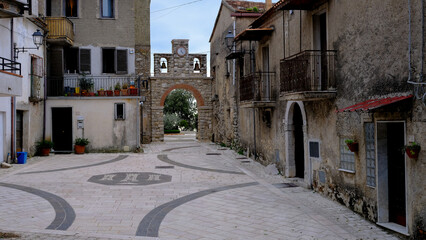 view of the historic center of Trentinara, Cilento, Campania, Italy