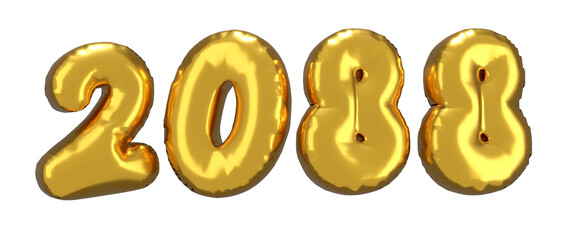 2088 text made with 3D illustration technique