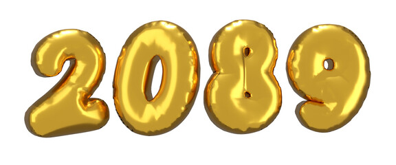 2089 text made with 3D illustration technique