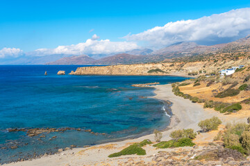 Triopetra is the name of a cape and a small settlement named after it on the south coast of the...