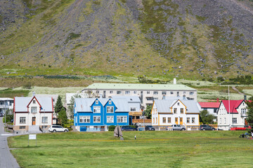 Town of Isafjordur in the Westfjords in Iceland