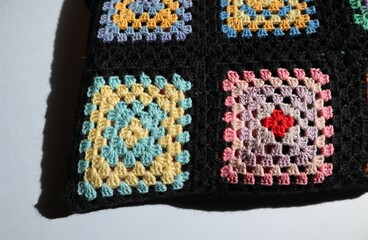 Crochet squares kit blanket colorful