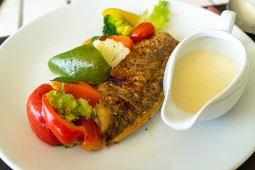 Snapper Salad in white plate