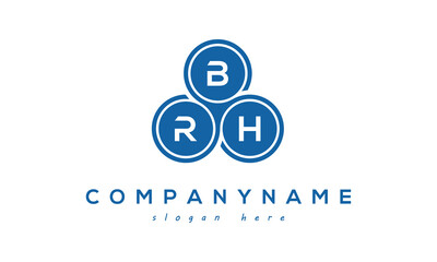Fototapeta na wymiar BRH three letters creative circle logo design with blue