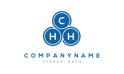 Fototapeta na wymiar CHH three letters creative circle logo design with blue
