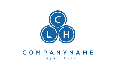 Fototapeta na wymiar CLH three letters creative circle logo design with blue