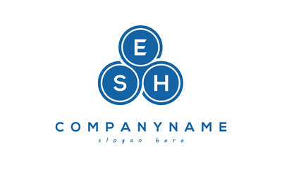 Fototapeta na wymiar ESH three letters creative circle logo design with blue