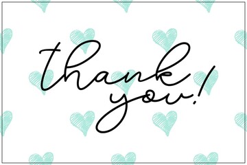 Thank You Card. Hand Written Lettering for Title, Heading, Photo Overlay, Wedding Invitation, Thank You Message