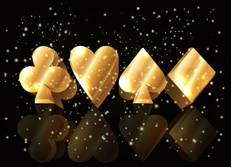 Casino Poker card elements 3d, vector illustration