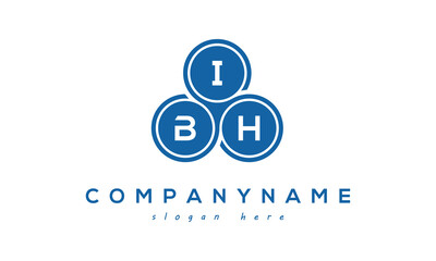 Fototapeta na wymiar IBH three letters creative circle logo design with blue