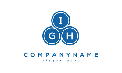 Fototapeta na wymiar IGH three letters creative circle logo design with blue