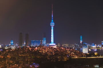Obraz premium Wuhan city skyline scenery in Hubei, China