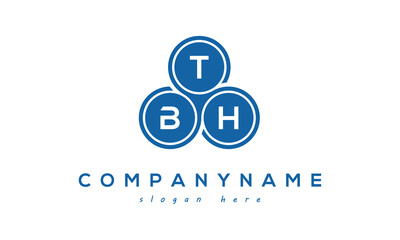 Fototapeta na wymiar TBH three letters creative circle logo design with blue