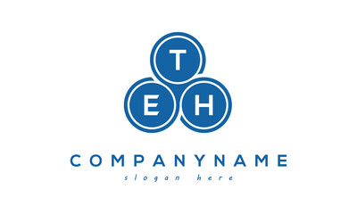 Obraz na płótnie Canvas TEH three letters creative circle logo design with blue