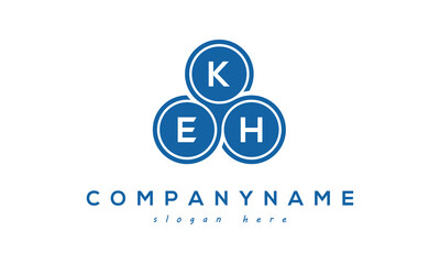Fototapeta na wymiar KEH three letters creative circle logo design with blue