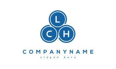 Fototapeta na wymiar LCH three letters creative circle logo design with blue