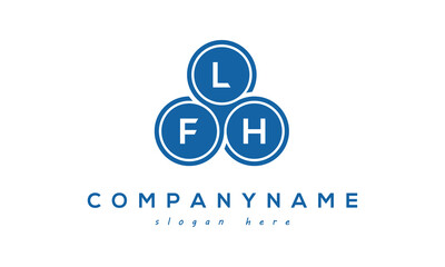 Fototapeta na wymiar LFH three letters creative circle logo design with blue
