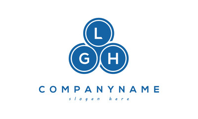 Fototapeta na wymiar LGH three letters creative circle logo design with blue