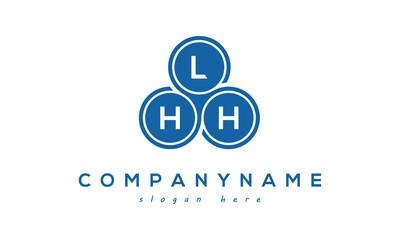 Obraz na płótnie Canvas LHH three letters creative circle logo design with blue