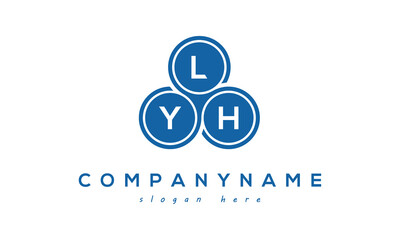 Obraz na płótnie Canvas LYH three letters creative circle logo design with blue