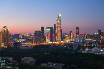 Obraz premium Wuhan city skyline scenery in Hubei, China