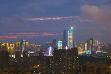 Fototapeta na wymiar Wuhan city skyline scenery in Hubei, China