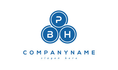 Fototapeta na wymiar PBH three letters creative circle logo design with blue