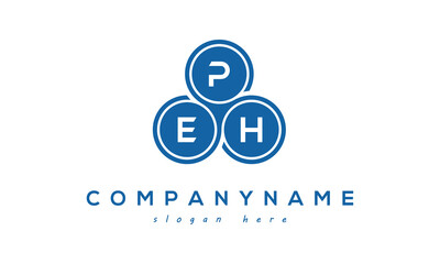 Fototapeta na wymiar PEH three letters creative circle logo design with blue