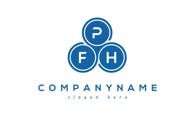 Obraz na płótnie Canvas PFH three letters creative circle logo design with blue