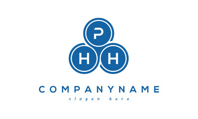 Fototapeta na wymiar PHH three letters creative circle logo design with blue