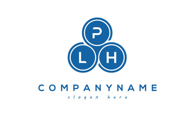 Fototapeta na wymiar PLH three letters creative circle logo design with blue