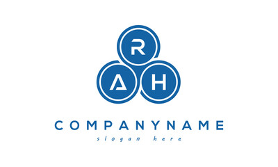 Fototapeta na wymiar RAH three letters creative circle logo design with blue