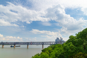 Wuhan city skyline scenery in Hubei, China