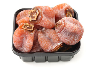 dried persimmon on white background 