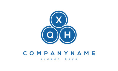 Fototapeta na wymiar XQH three letters creative circle logo design with blue