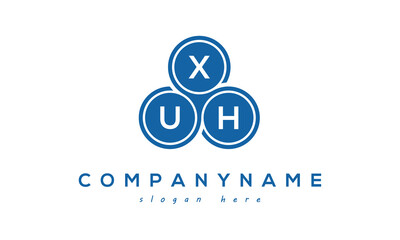 Obraz na płótnie Canvas XUH three letters creative circle logo design with blue