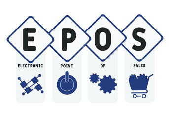 EPOS - Electronic Point of Sales acronym. business concept background. Vector illustration for website banner, marketing materials, business presentation, online advertising