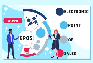 EPOS - Electronic Point of Sales acronym. business concept background. Vector illustration for website banner, marketing materials, business presentation, online advertising