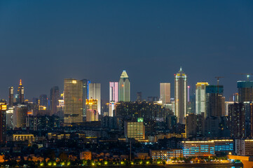 Fototapeta na wymiar Wuhan city skyline scenery in Hubei, China